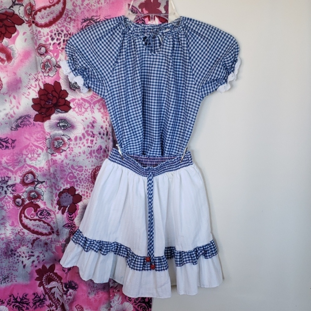 Vintage girls skirt/top  matching set  6X